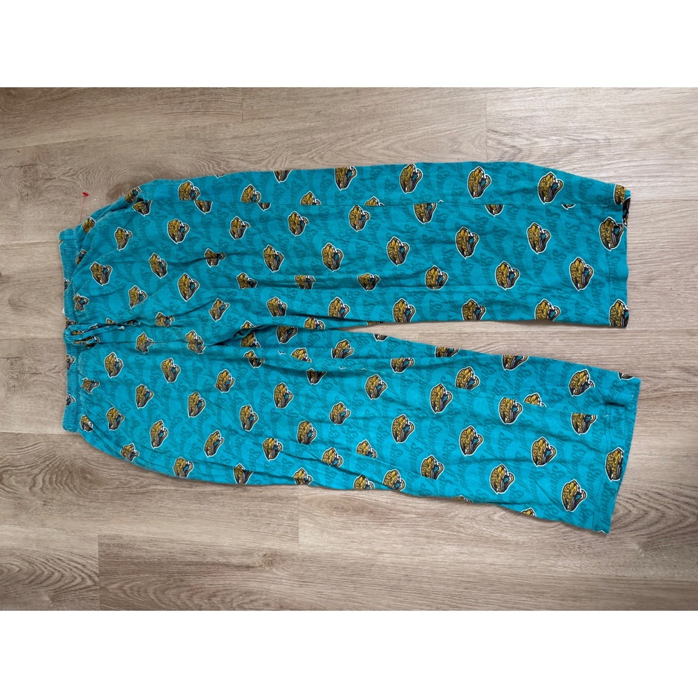 NFL Jacksonville Jaguars Pajama Pants Teal Cotton Logo Print Mens Large L